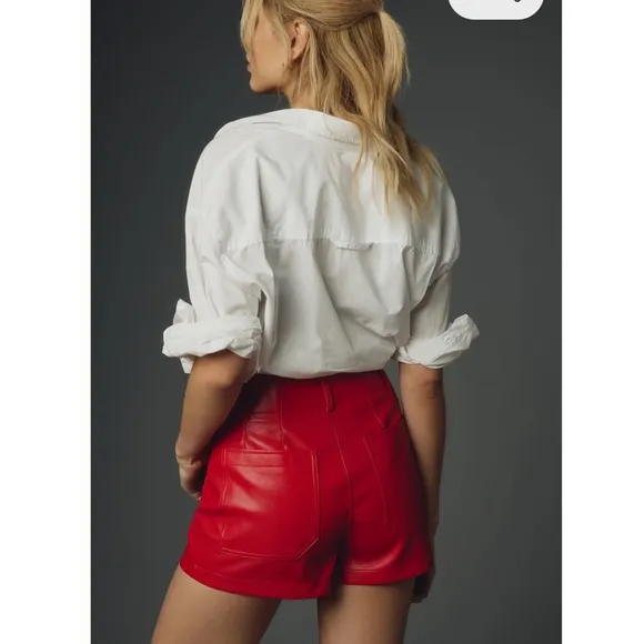The Colette Faux Leather Shorts by Maeve