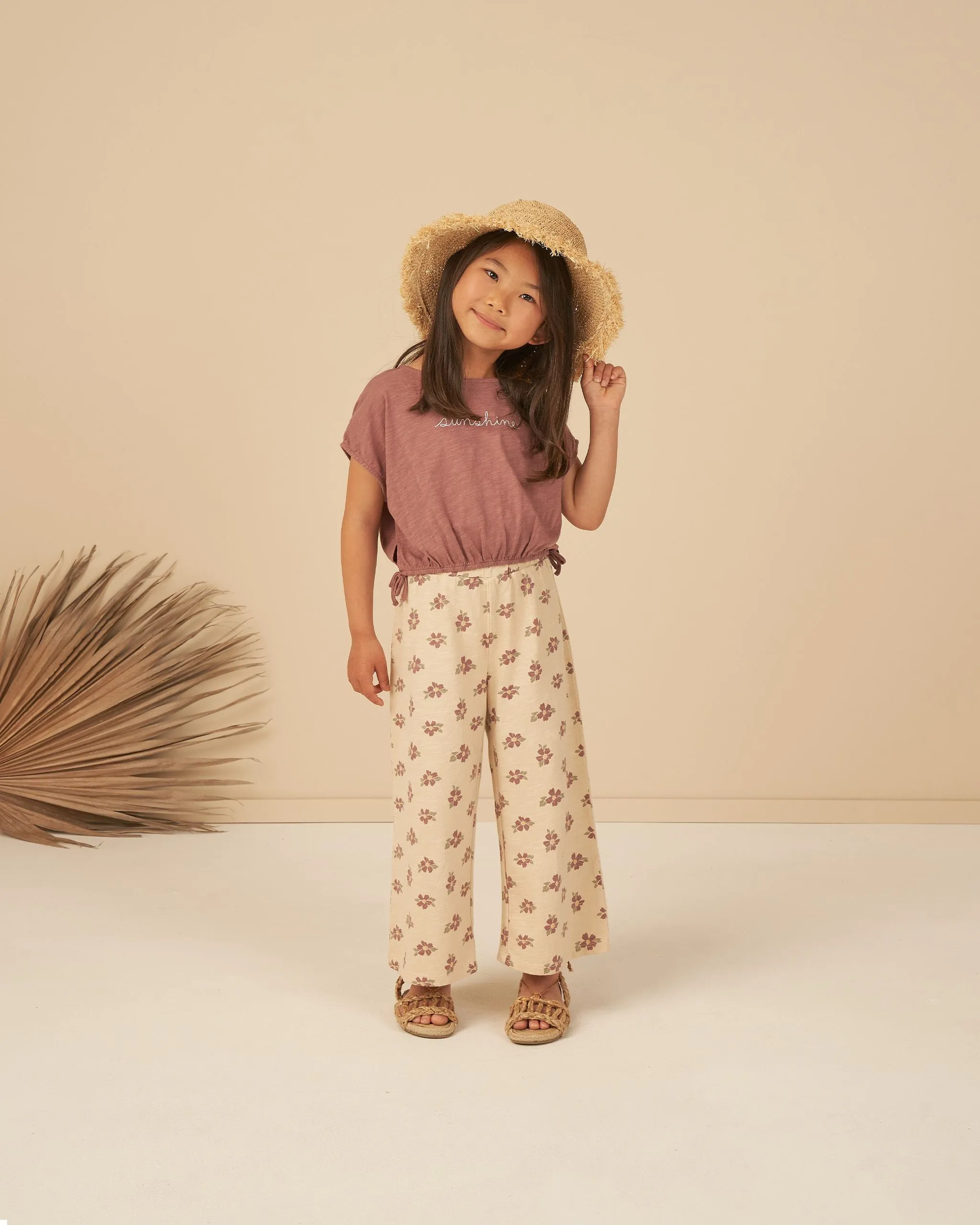 The Cropped Cinched Tee by Rylee   Cru - Sunshine - KIDS