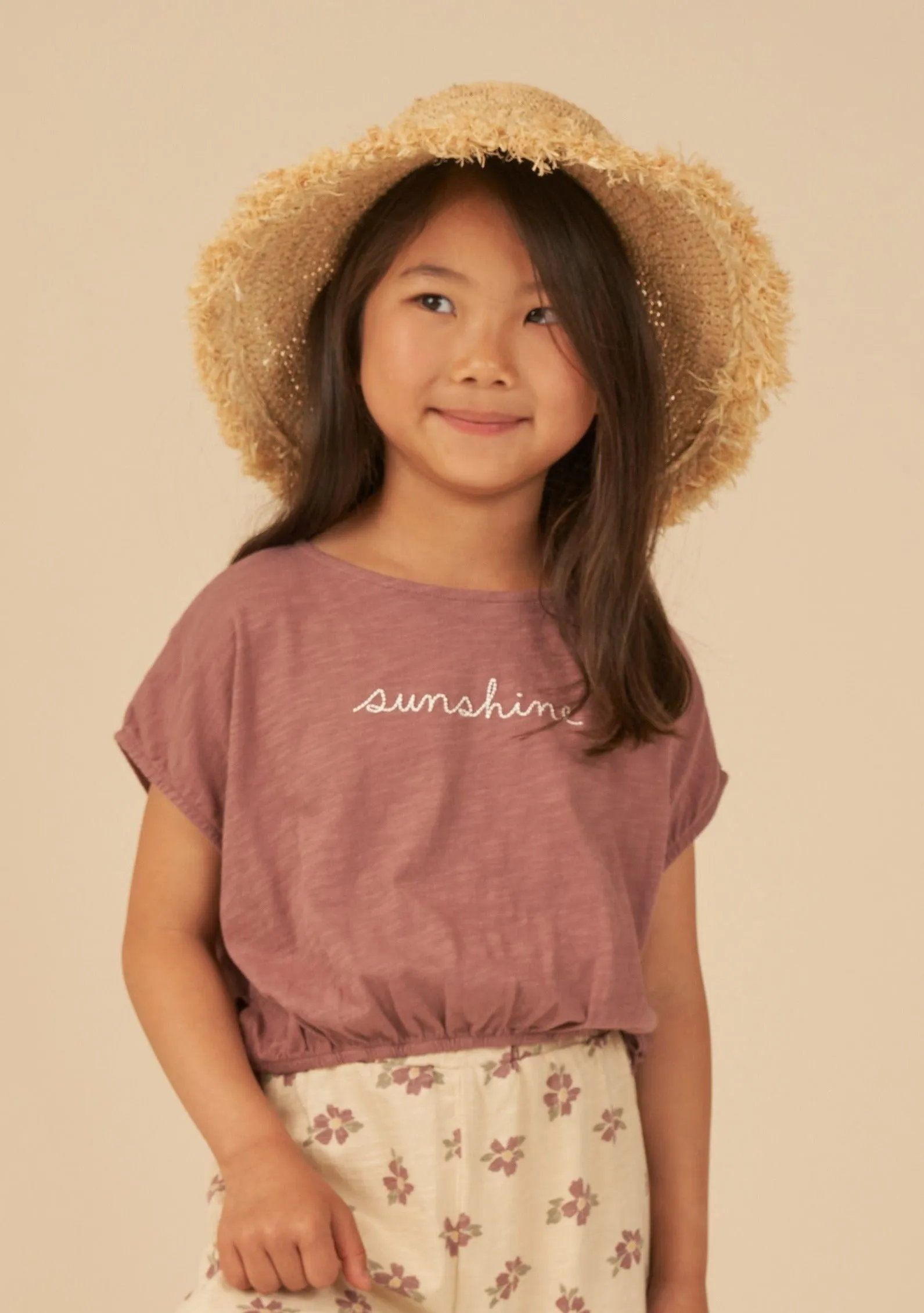 The Cropped Cinched Tee by Rylee   Cru - Sunshine - KIDS
