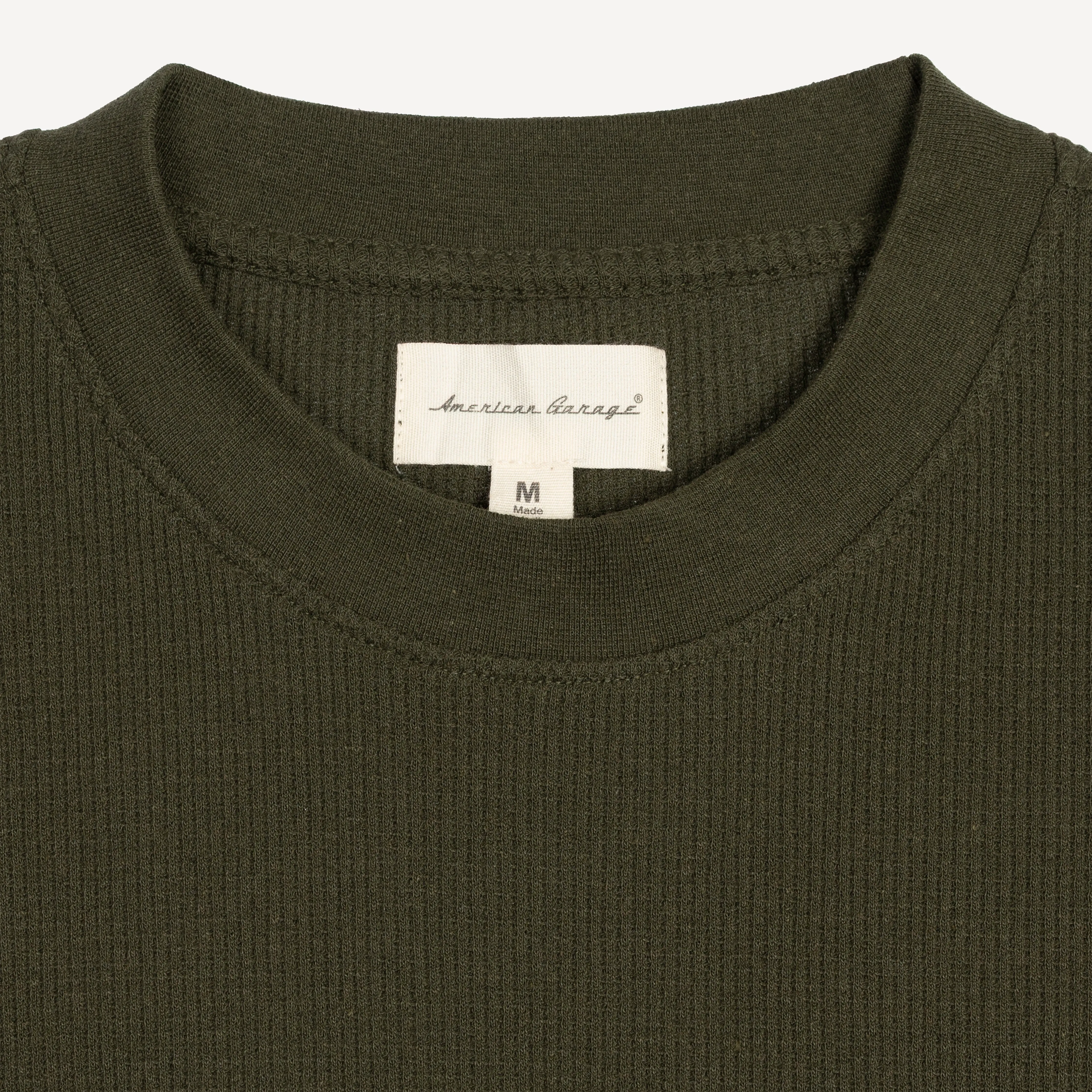 Thermal Waffle Knit Tee & Shorts Set - Dark Olive