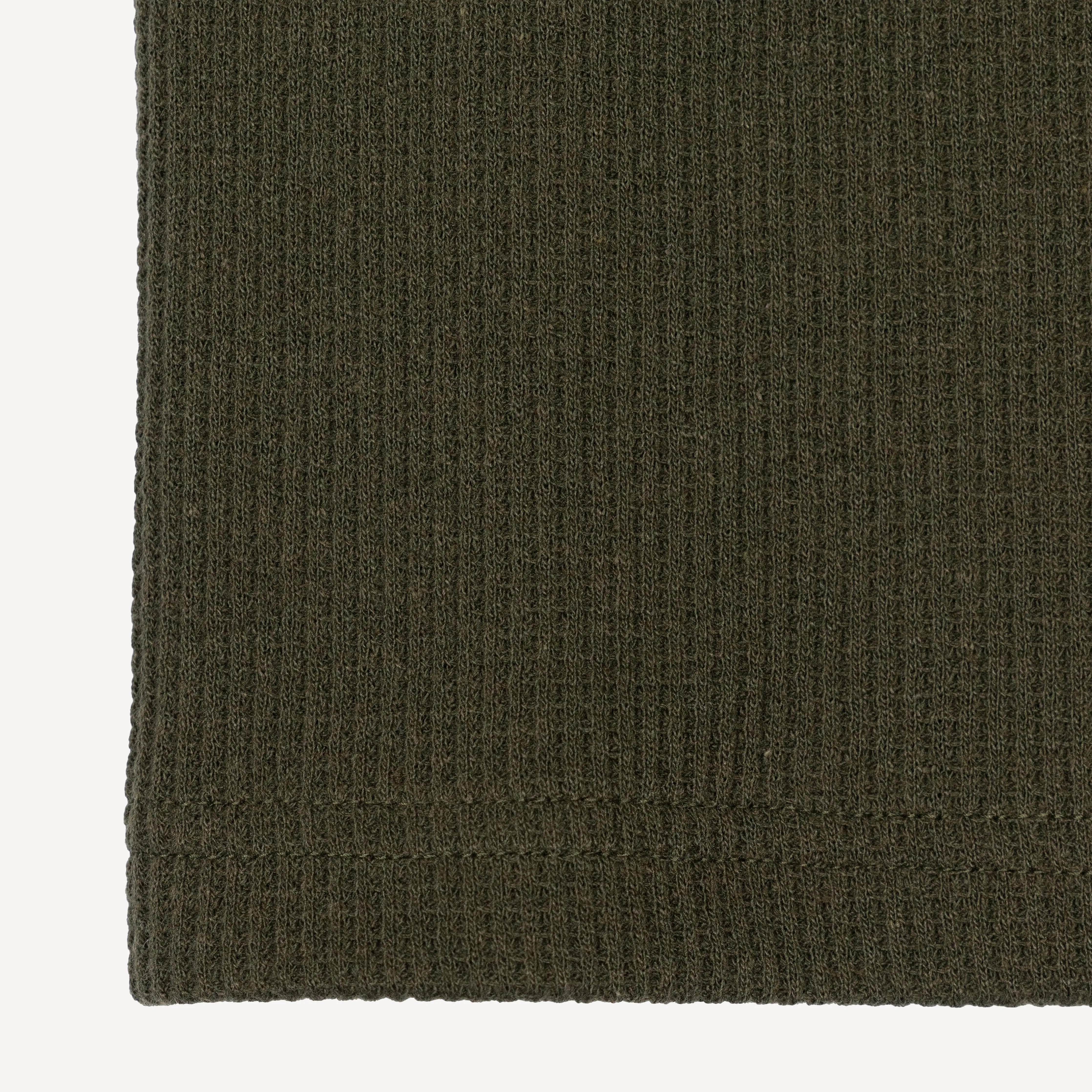 Thermal Waffle Knit Tee & Shorts Set - Dark Olive