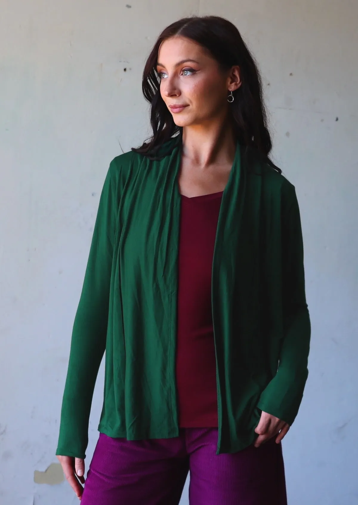 Timeless Cardi Forest Green
