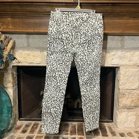 Tommy Bahama Green Cheetah Print Ella Twill High-Rise Denim Jeans