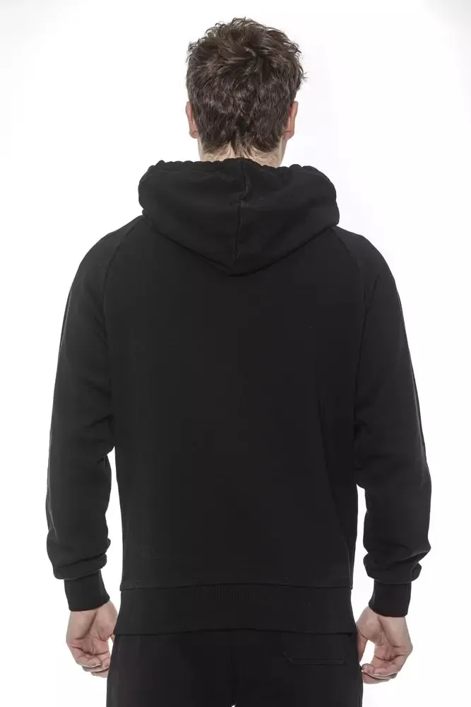 Tond Black Cotton Men's Hooded Sweater
