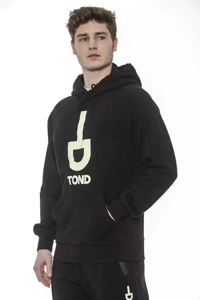 Tond Black Cotton Men's Hooded Sweater