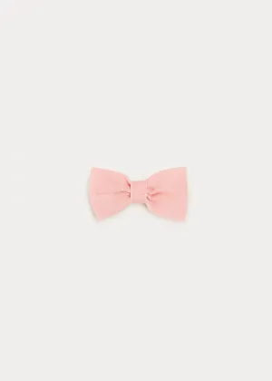 Tulle Small Bow Clip In Rose Pink