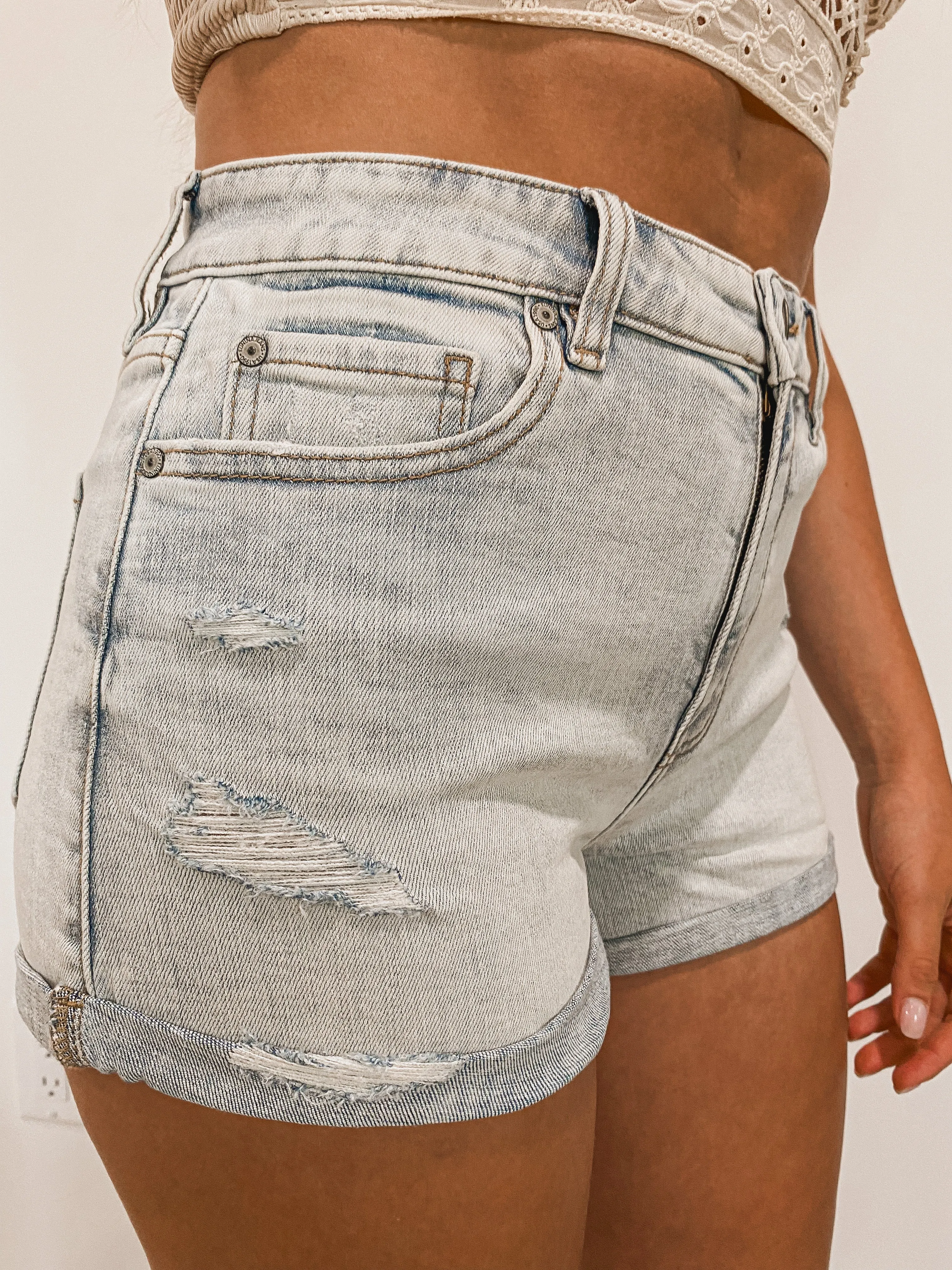 Ultra High Rise Denim Shorts