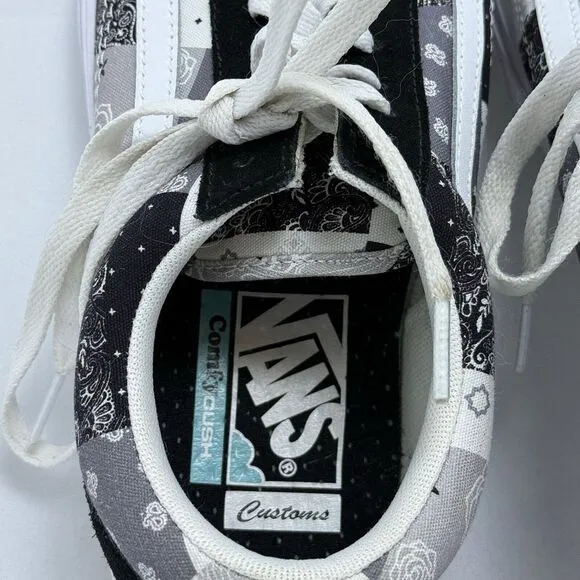 Vans Customs Paisley Patchwork Comfy Cush Old Skool Low Top‎ Men's 8.5 Womens 10