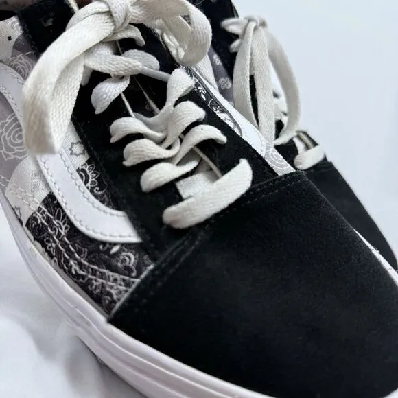 Vans Customs Paisley Patchwork Comfy Cush Old Skool Low Top‎ Men's 8.5 Womens 10