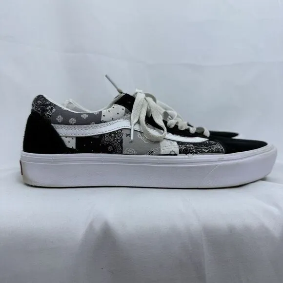 Vans Customs Paisley Patchwork Comfy Cush Old Skool Low Top‎ Men's 8.5 Womens 10