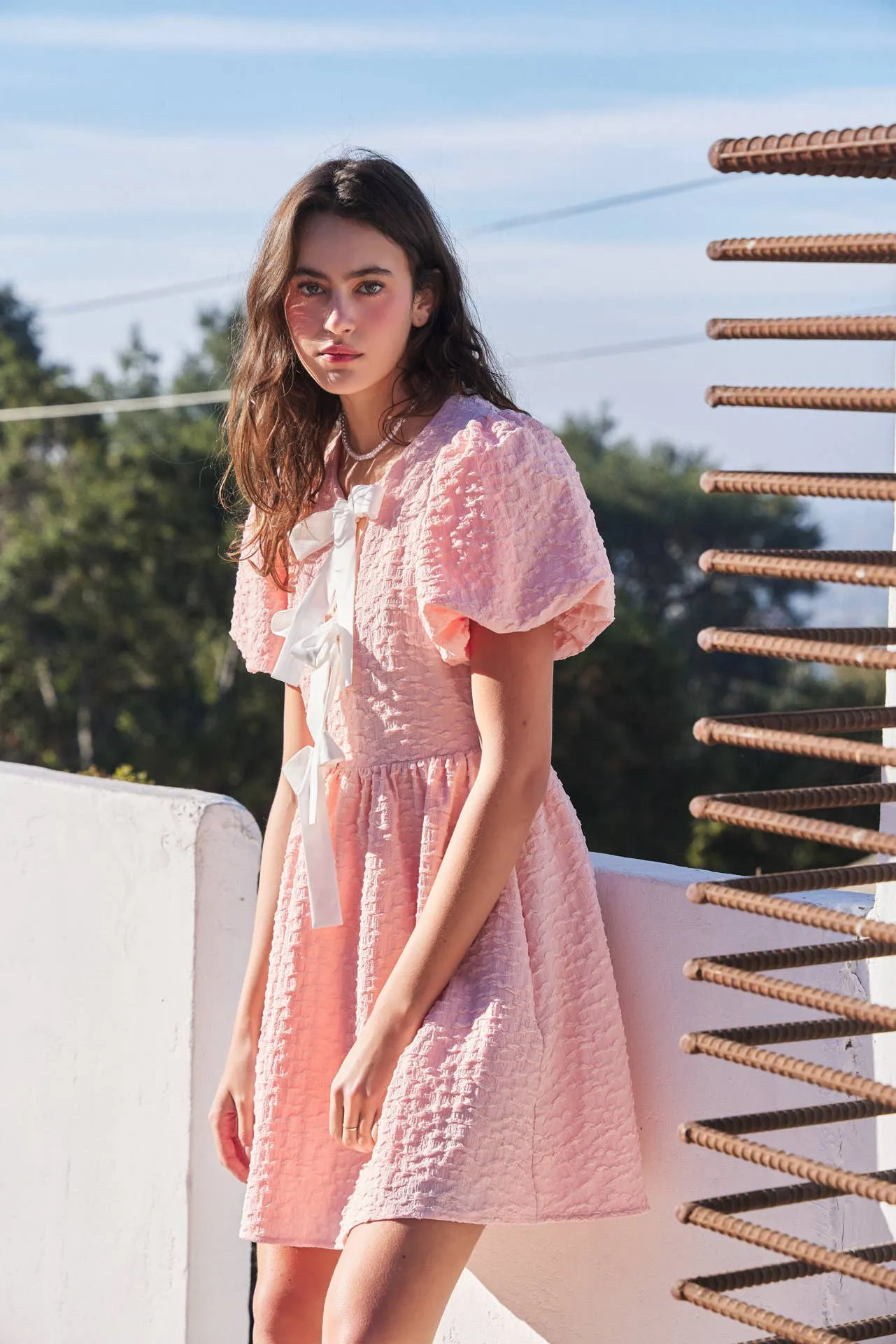 Vicki Bow Textured Dress