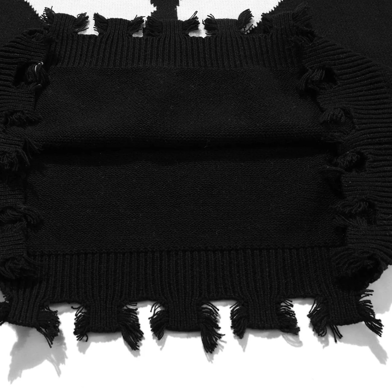 Vintage Love Bandage Fringed Turtleneck Knitted Sweater