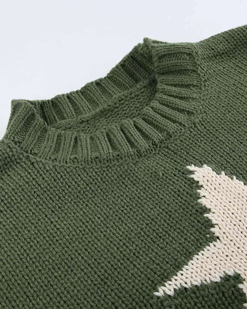 Vintage Star Crop Sweater