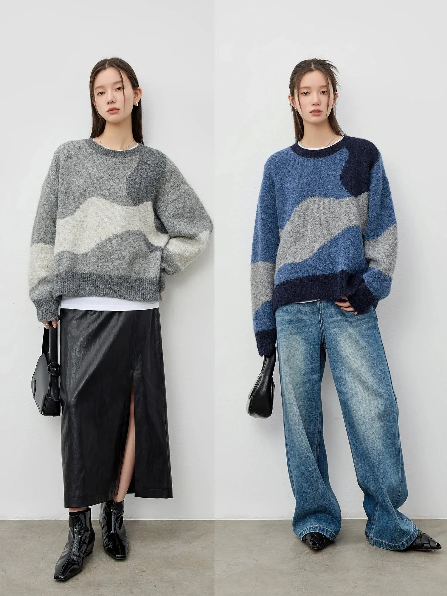 Wavy Intarsia Sweater