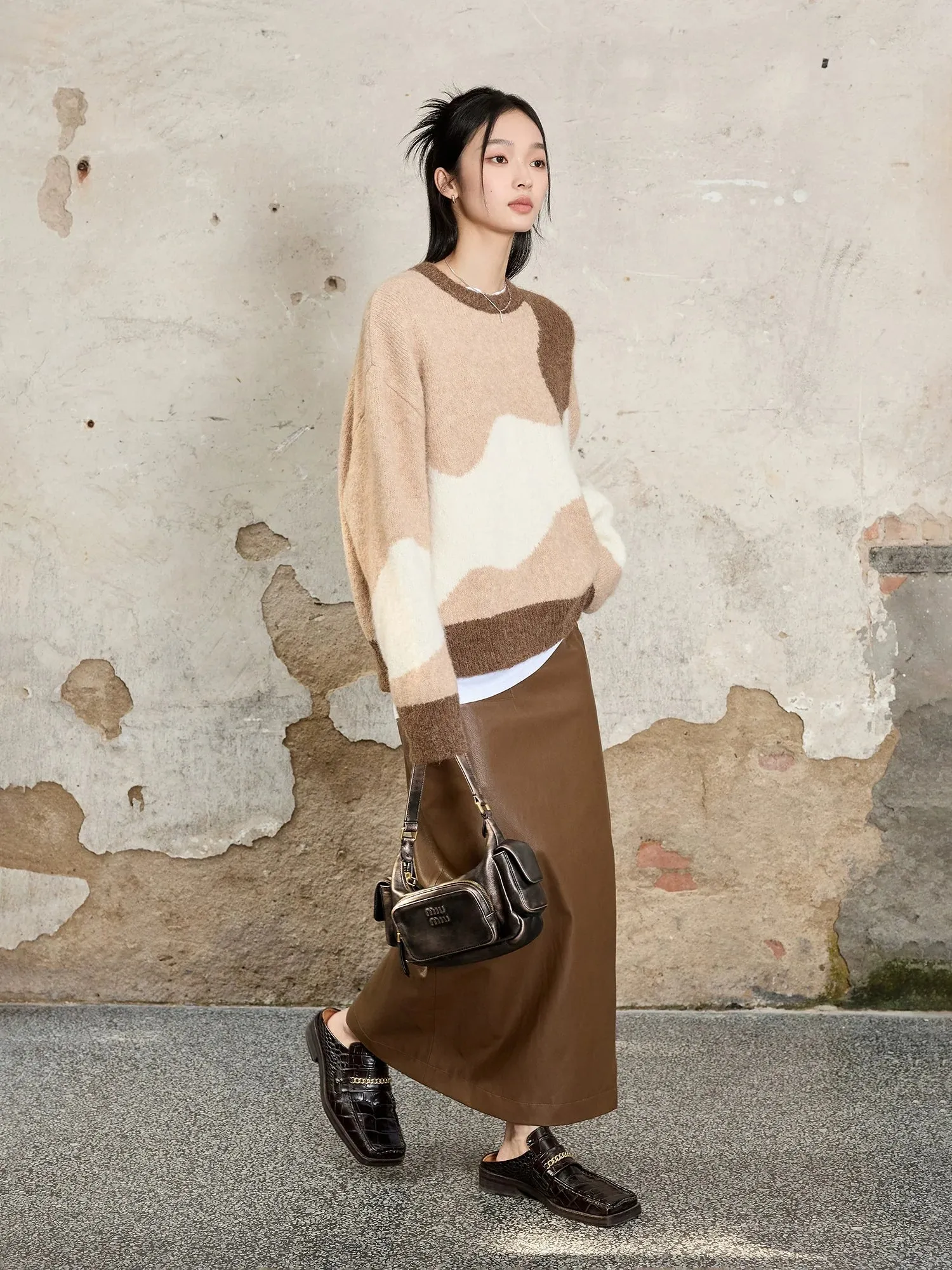 Wavy Intarsia Sweater