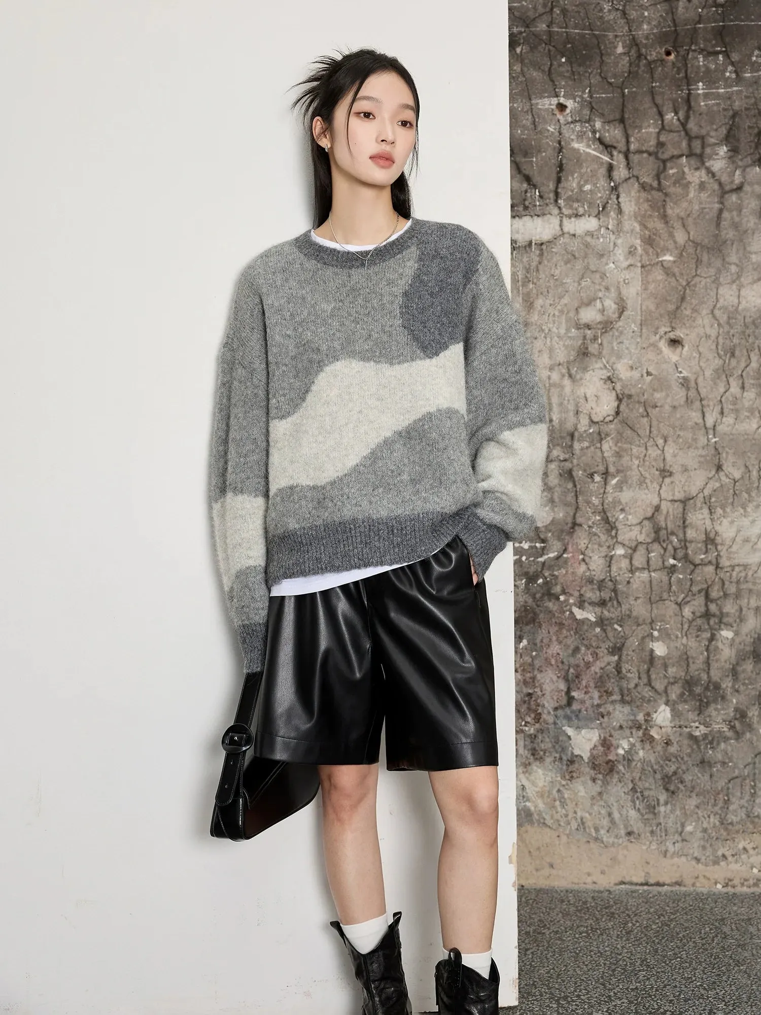 Wavy Intarsia Sweater