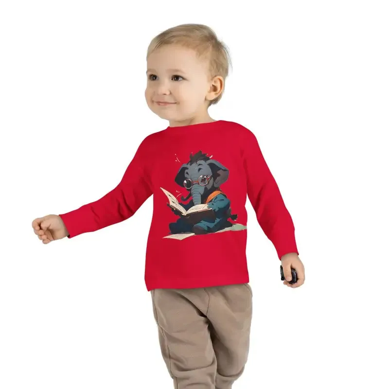 Whimsical Toddler Long Sleeve Tee with Elephant Charm