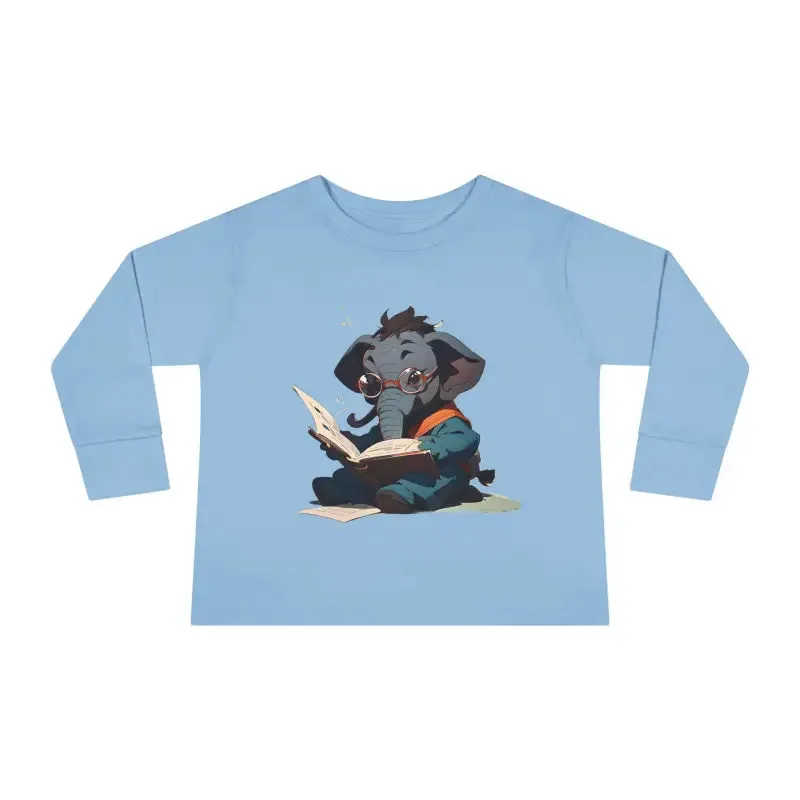 Whimsical Toddler Long Sleeve Tee with Elephant Charm