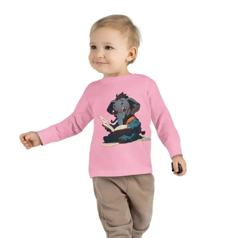 Whimsical Toddler Long Sleeve Tee with Elephant Charm