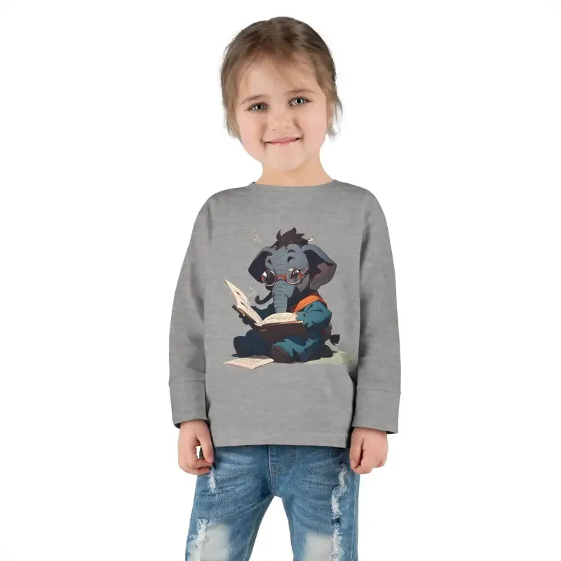 Whimsical Toddler Long Sleeve Tee with Elephant Charm