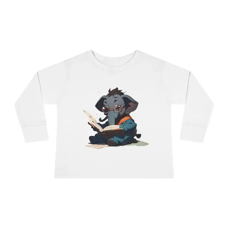 Whimsical Toddler Long Sleeve Tee with Elephant Charm