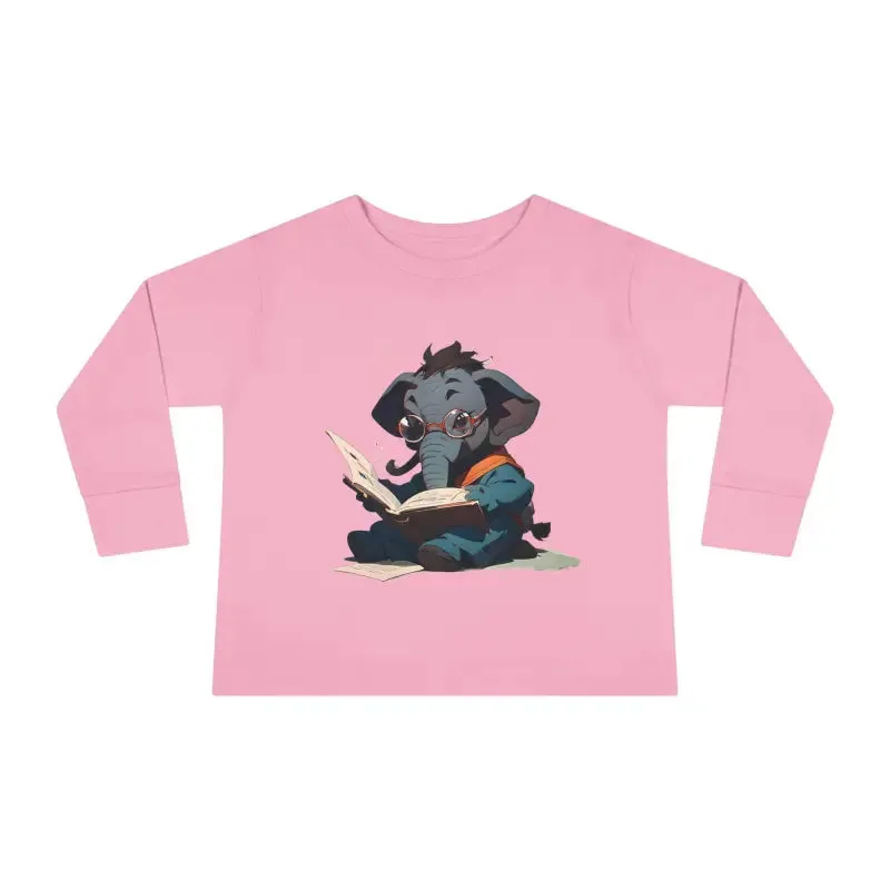 Whimsical Toddler Long Sleeve Tee with Elephant Charm