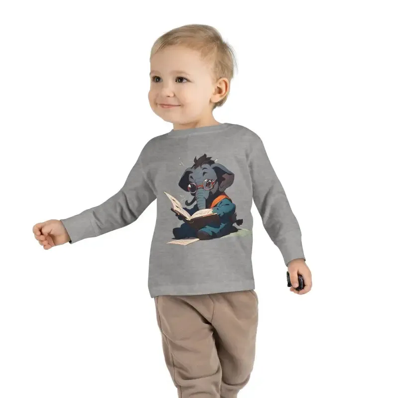 Whimsical Toddler Long Sleeve Tee with Elephant Charm