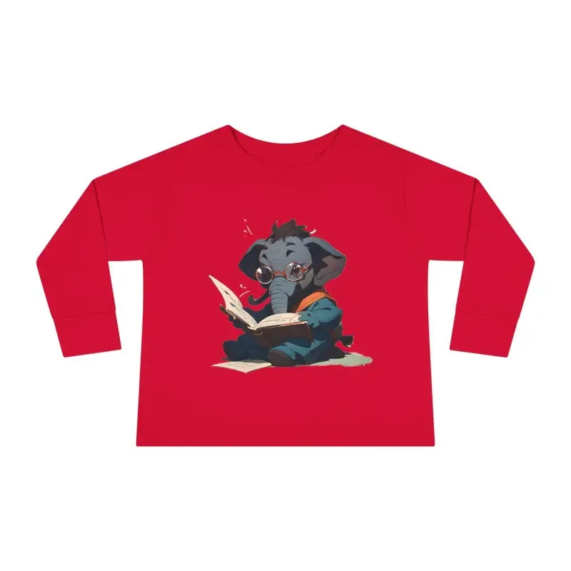 Whimsical Toddler Long Sleeve Tee with Elephant Charm