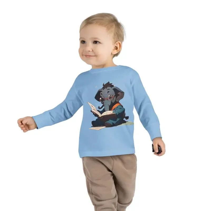Whimsical Toddler Long Sleeve Tee with Elephant Charm