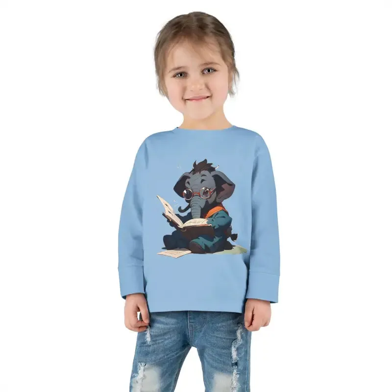 Whimsical Toddler Long Sleeve Tee with Elephant Charm