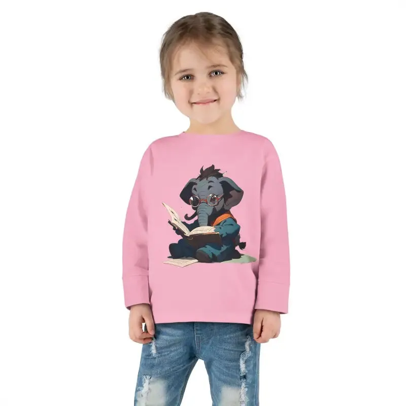 Whimsical Toddler Long Sleeve Tee with Elephant Charm