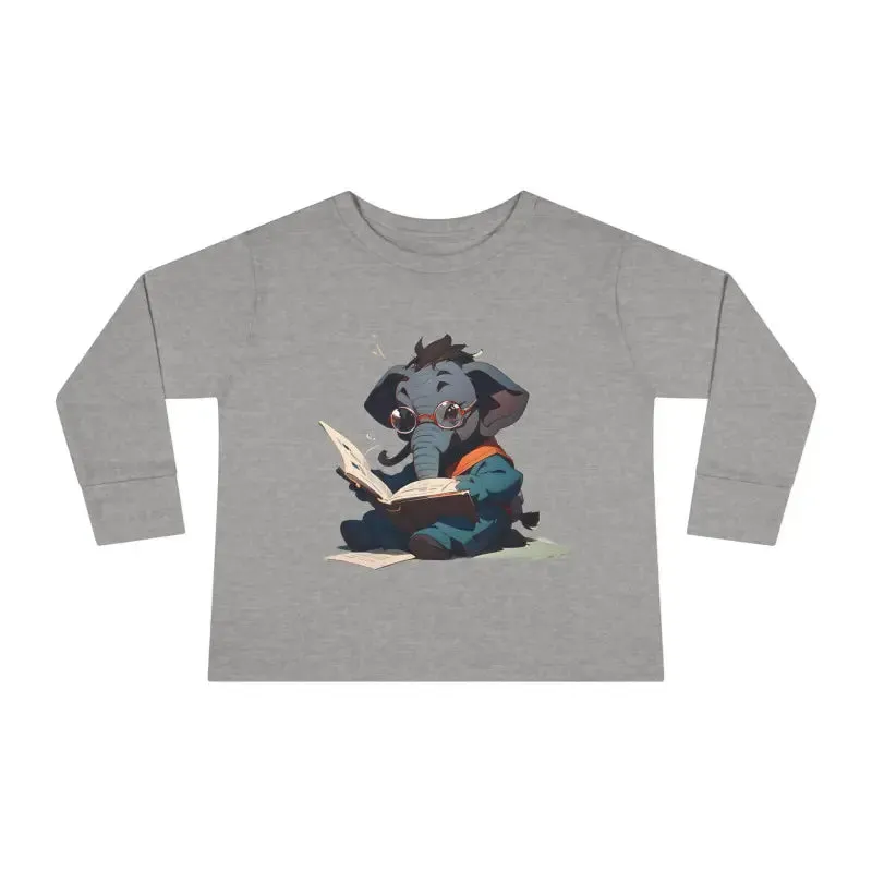 Whimsical Toddler Long Sleeve Tee with Elephant Charm