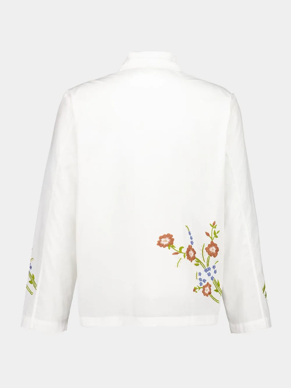 White Hocha Long-Sleeved Cotton Shirt