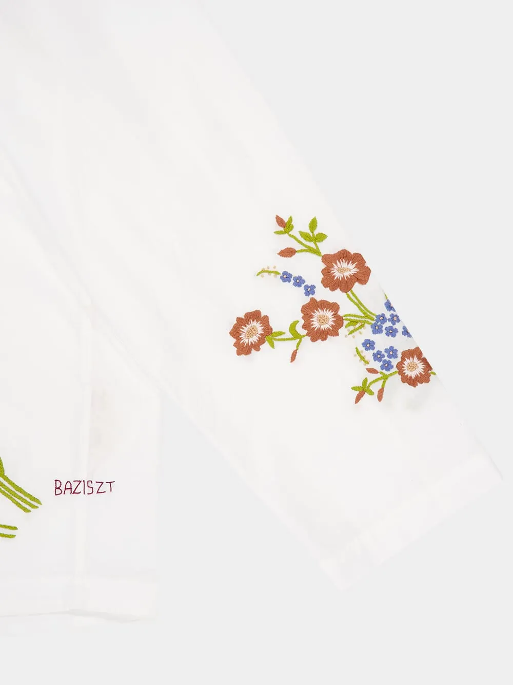 White Hocha Long-Sleeved Cotton Shirt