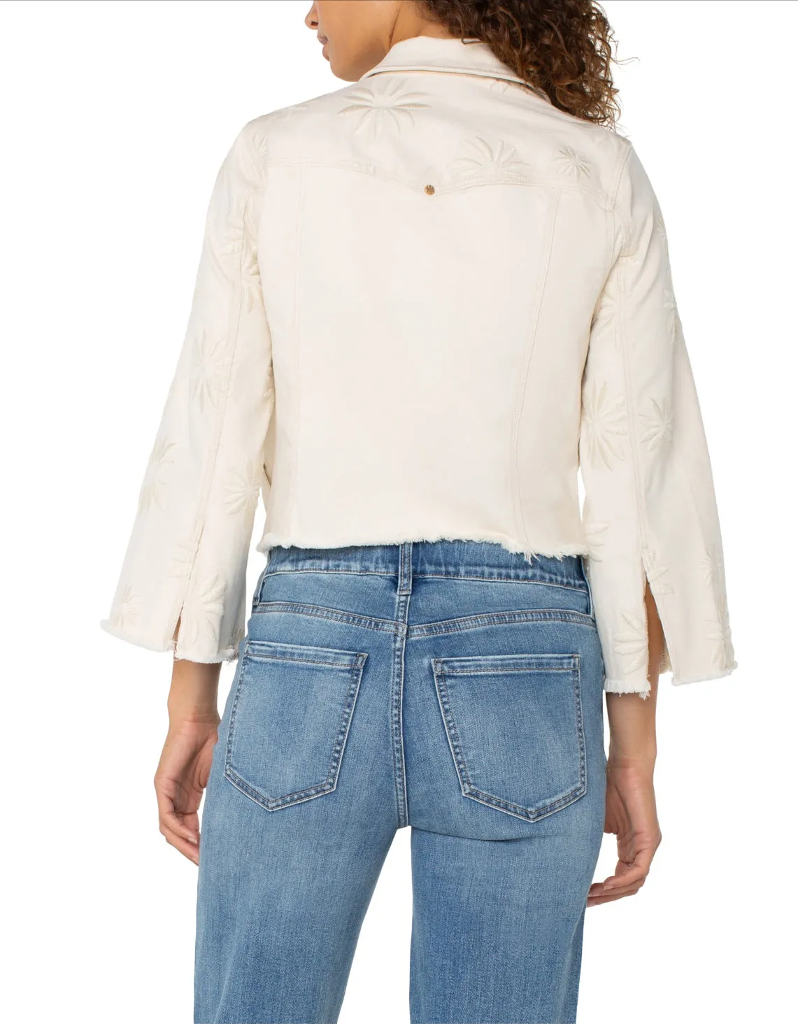Wide Sleeve Fray Jean Jacket