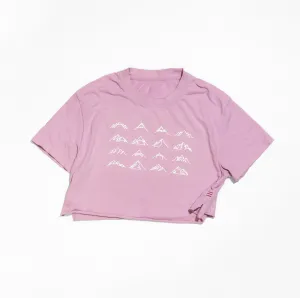 Women's 16 Mountains Upcycled Cropped T-Shirt in Lilac (Small)