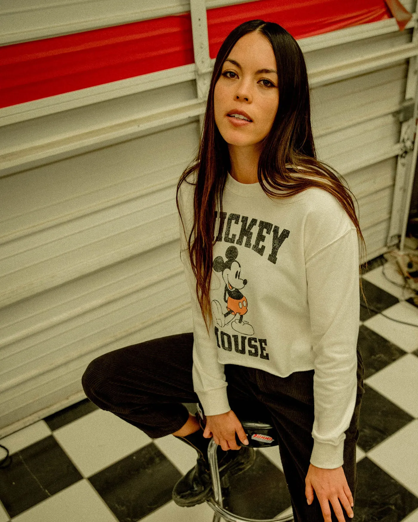 Women's Classic Mickey Flea Market Cropped Fleece