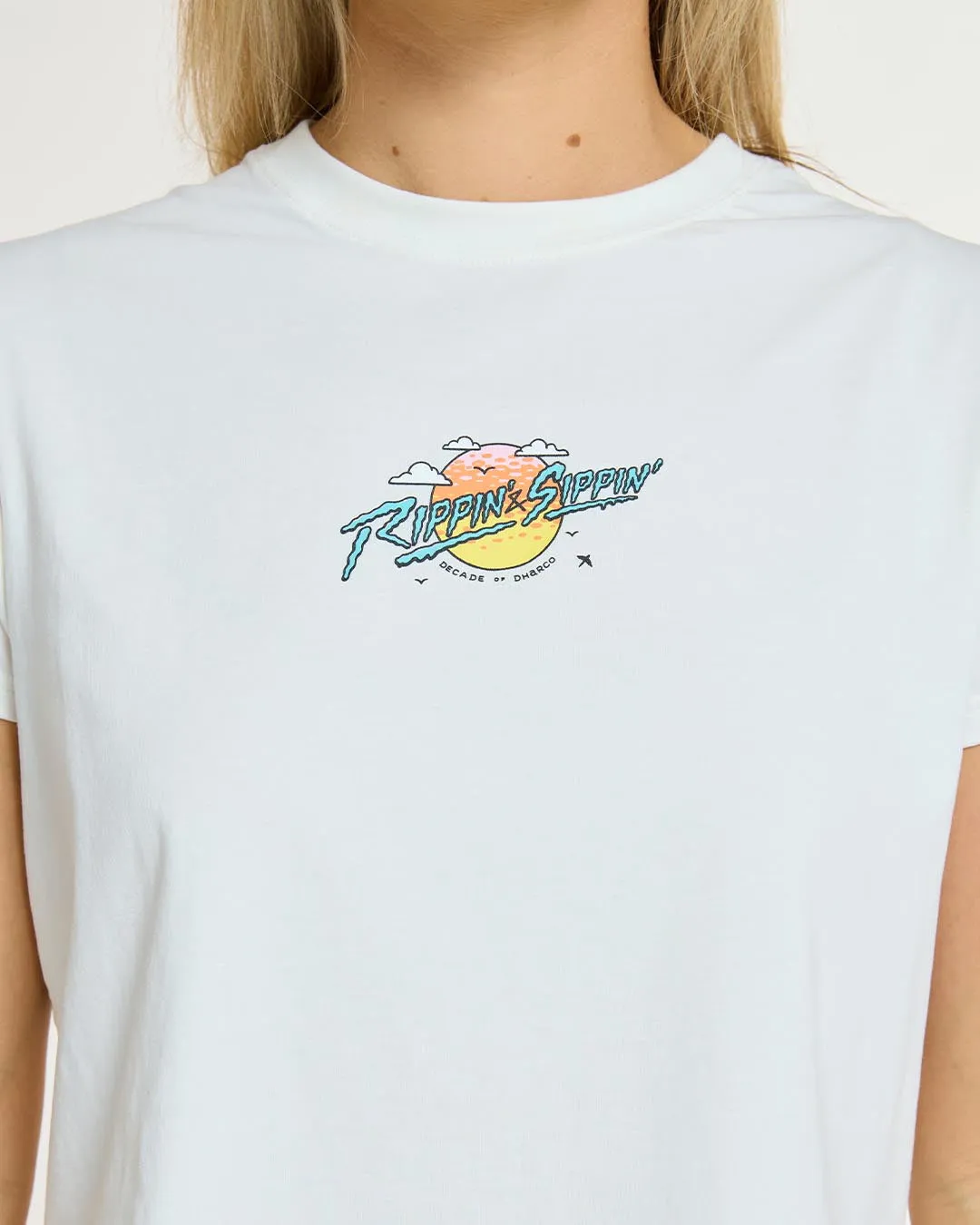 Womens Cotton Crop | Decade of DHaRCO White