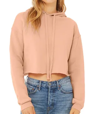 Womens Crop Hoodie  Peach Orange Fleece