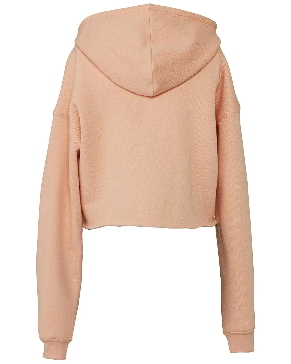 Womens Crop Hoodie  Peach Orange Fleece