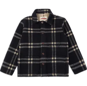 Wool Workwear Jacket - Navy Check