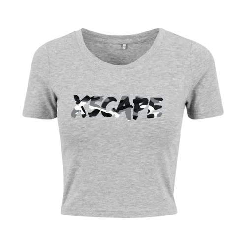 X5CAPE Custom Women's Crop Tee - Grey