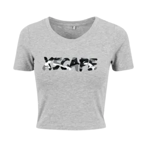 X5CAPE Custom Women's Crop Tee - Grey