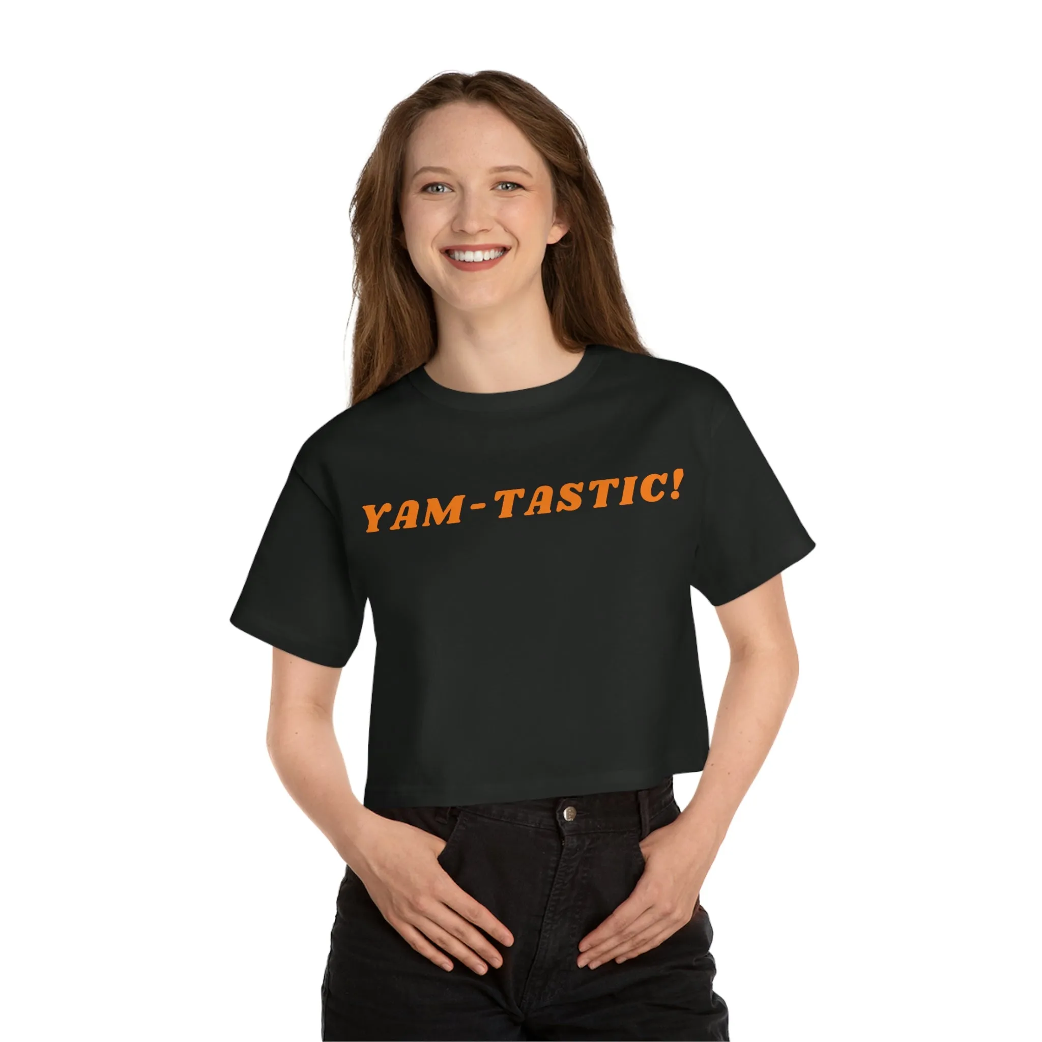 YAM-TASTIC! Champion Women's Heritage Cropped T-Shirt
