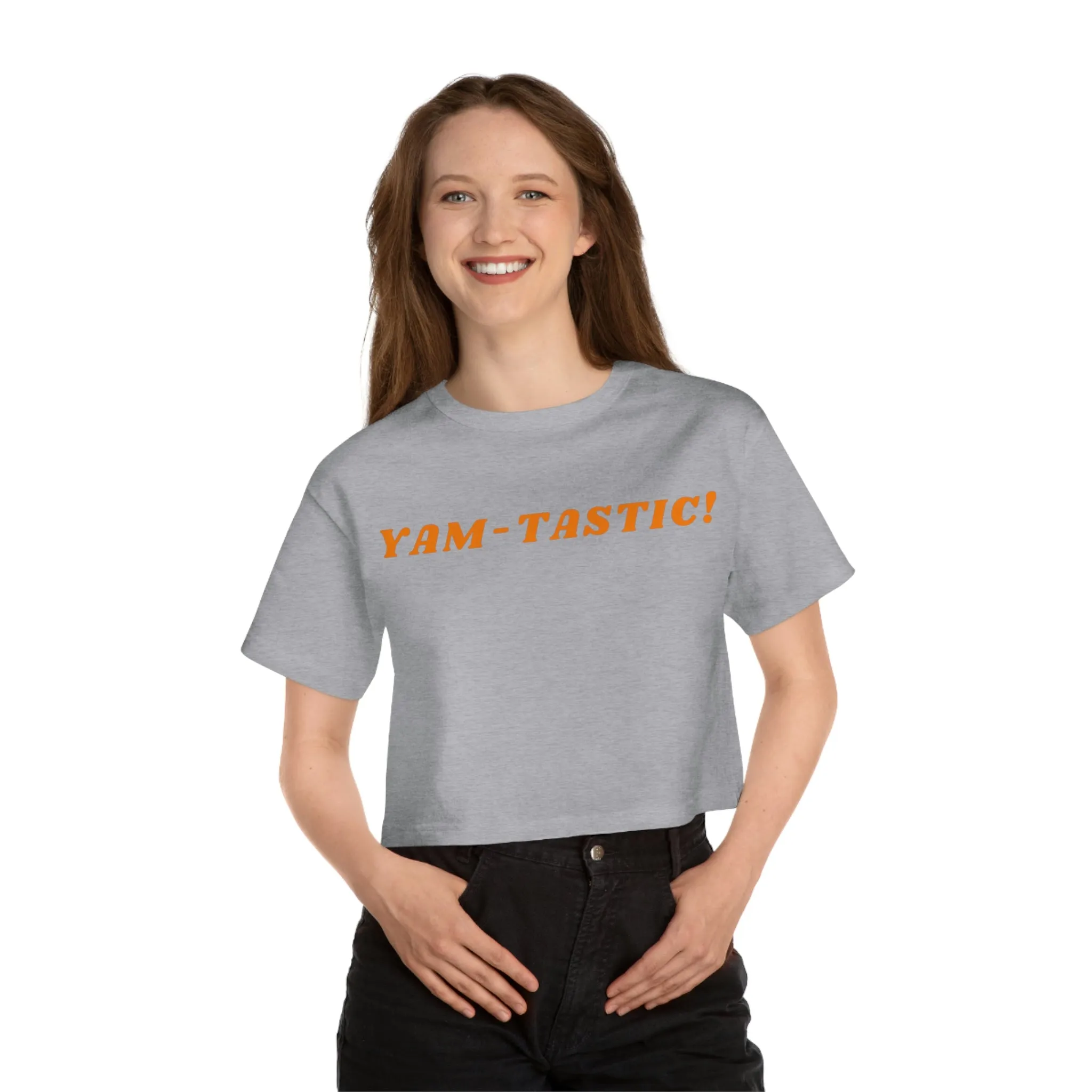 YAM-TASTIC! Champion Women's Heritage Cropped T-Shirt