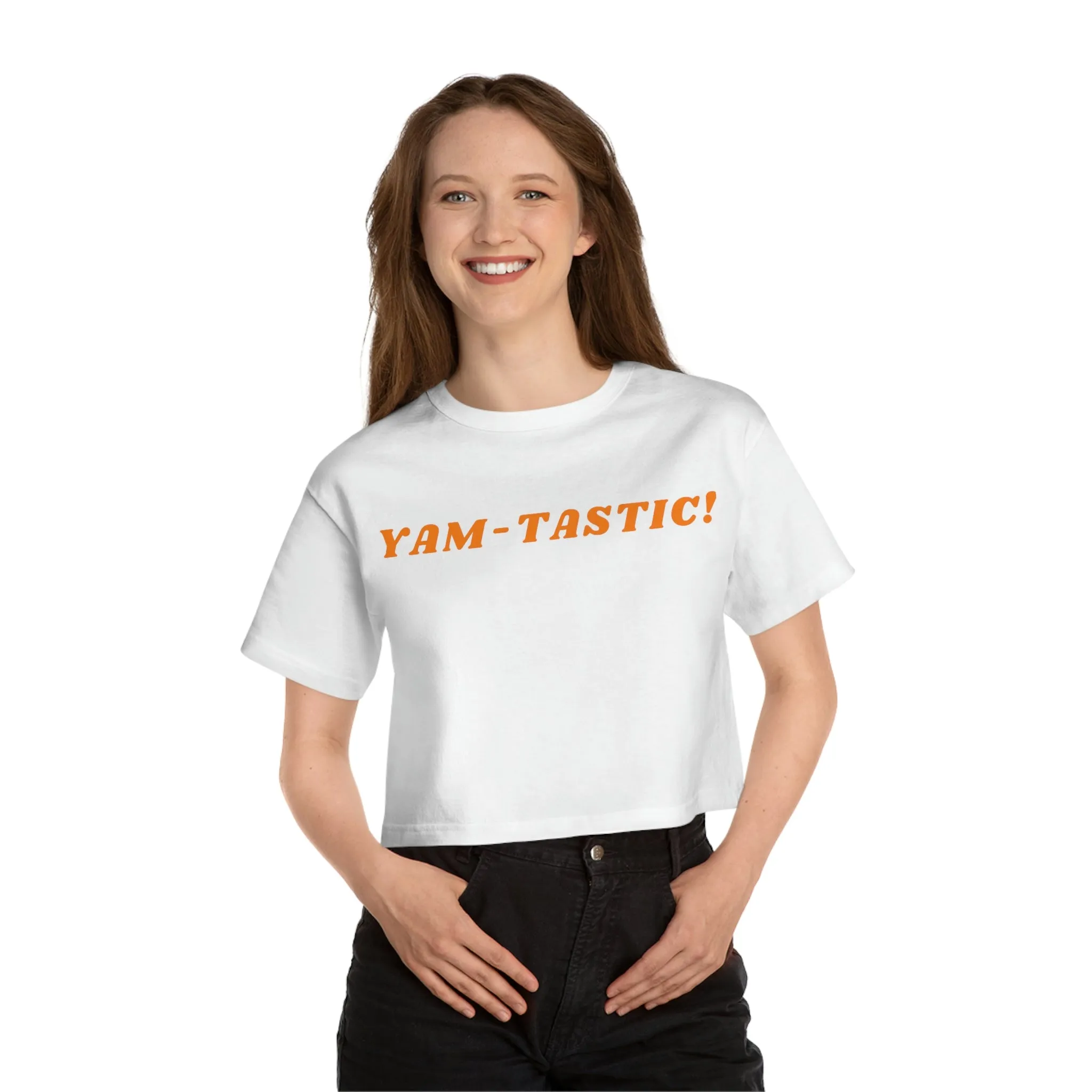 YAM-TASTIC! Champion Women's Heritage Cropped T-Shirt