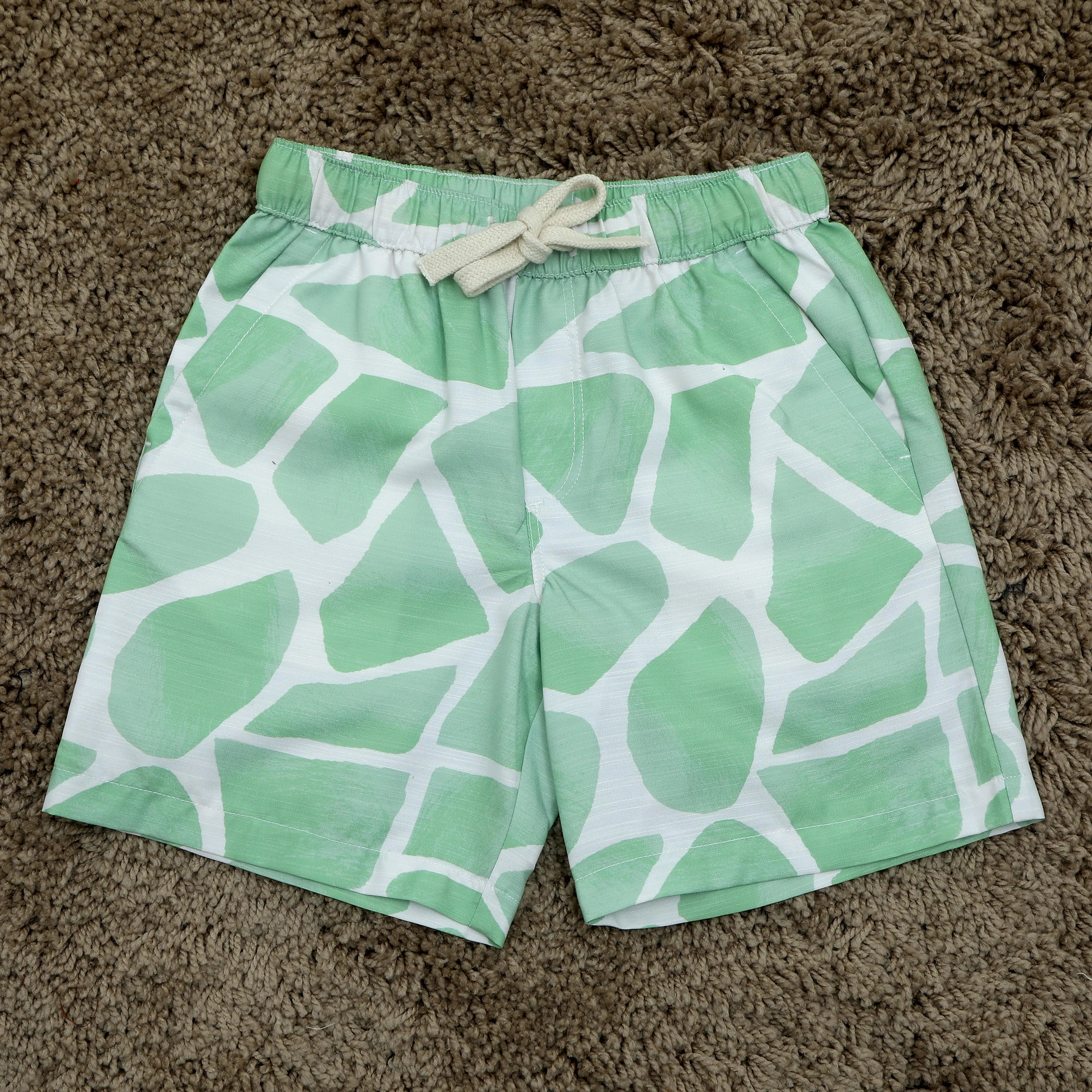 Zaraffah Printed Pastel Green Short